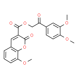 ChemSpider 2D Image | 2-(3,4-Dimethoxyphenyl)-2-oxoethyl 8-methoxy-2-oxo-2H-chromene-3-carboxylate | C21H18O8