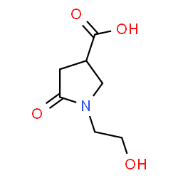 ChemSpider 2D Image | N-(2-Hydroxyethyl)-2-pyrrolidone-4-carboxylic acid | C7H11NO4