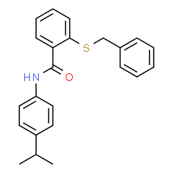 ChemSpider 2D Image | 2-(Benzylsulfanyl)-N-(4-isopropylphenyl)benzamide | C23H23NOS