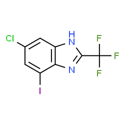 ChemSpider 2D Image | 6-Chloro-4-iodo-2-(trifluoromethyl)-1H-benzimidazole | C8H3ClF3IN2