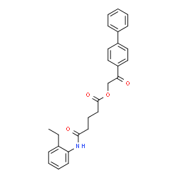 ChemSpider 2D Image | 2-(4-Biphenylyl)-2-oxoethyl 5-[(2-ethylphenyl)amino]-5-oxopentanoate | C27H27NO4