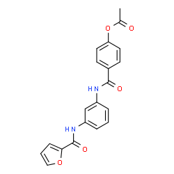 ChemSpider 2D Image | 4-{[3-(2-Furoylamino)phenyl]carbamoyl}phenyl acetate | C20H16N2O5