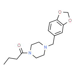 ChemSpider 2D Image | 1-(3,4-methylenedioxybenzyl)-4-(1-oxobutyl)piperazine | C16H22N2O3