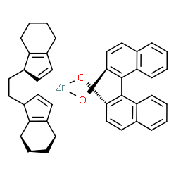 ChemSpider 2D Image | [1,1'-Binaphthalene-2,2'-diolato(2-)-kappa~2~O~2~,O~2'~]zirconium - (1'R)-1,1'-(1,2-ethanediyl)bis-4,5,6,7-tetrahydro-1H-indene (1:1) | C40H38O2Zr