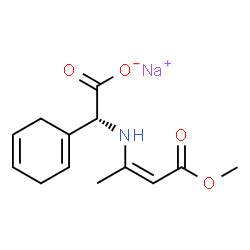 ChemSpider 2D Image | Sodium (2R)-1,4-cyclohexadien-1-yl{[(2Z)-4-methoxy-4-oxo-2-buten-2-yl]amino}acetate | C13H16NNaO4