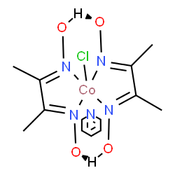 ChemSpider 2D Image | Chloro(N,N'-dihydroxy-2,3-butanediimine-kappa~2~N,N')(N-hydroxy-2,3-butanediiminato-kappa~2~N,N')(methanol)cobalt - pyridine (1:1) | C14H24ClCoN5O4
