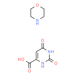 ChemSpider 2D Image | 2,6-Dioxo-1,2,3,6-tetrahydro-4-pyrimidinecarboxylic acid - morpholine (1:1) | C9H13N3O5