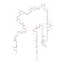 ChemSpider 2D Image | (5R,6E)-10-{(4R,6S)-6-[(1S,2R,3S,11R)-12-{5-[(8S)-9-{(4S,6S)-6-[(4E)-10-{(4S)-6-[(2R)-4-{(3R,5S)-6-[(3Z,5E,10S,12Z,19S,20S)-21-{(3S,5R)-6-[(1Z)-5-(7-{2-[(2R,3R)-5-(Aminomethyl)-3-hydroxytetrahydro-2-f
uranyl]ethyl}-2,6-dioxabicyclo[3.2.1]oct-3-yl)-3,4-dihydroxy-1-penten-1-yl]-3,4,5-trihydroxytetrahydro-2H-pyran-2-yl}-2,8,9,10,17,18,19-heptahydroxy-20-methyl-14-methylene-3,5,12-henicosatrien-1-yl]-3
,4,5-trihydroxytetrahydro-2H-pyran-2-yl}-2,3 | C129H223N3O54