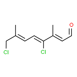 ChemSpider 2D Image | (2E,4Z,6E)-4,8-Dichloro-3,7-dimethyl-2,4,6-octatrienal | C10H12Cl2O