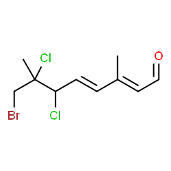 ChemSpider 2D Image | (2E,4E)-8-Bromo-6,7-dichloro-3,7-dimethyl-2,4-octadienal | C10H13BrCl2O