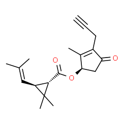 ChemSpider 2D Image | (1R)-2-methyl-4-oxo-3-prop-2-yn-1-ylcyclopent-2-en-1-yl (1S,3S)-2,2-dimethyl-3-(2-methylprop-1-en-1-yl)cyclopropanecarboxylate | C19H24O3
