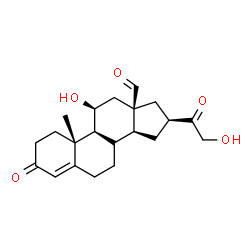 ChemSpider 2D Image | (11beta,16beta)-16-Glycoloyl-11-hydroxy-3-oxoandrost-4-en-18-al | C21H28O5