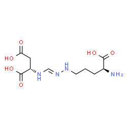 ChemSpider 2D Image | (E)-N-({2-[(4S)-4-Amino-4-carboxybutyl]hydrazino}methylene)-L-aspartic acid | C10H18N4O6