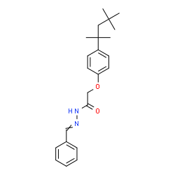 ChemSpider 2D Image | N'-Benzylidene-2-[4-(2,4,4-trimethyl-2-pentanyl)phenoxy]acetohydrazide | C23H30N2O2