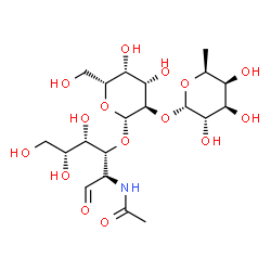 ChemSpider 2D Image | 6-Deoxy-alpha-L-galactopyranosyl-(1->2)-beta-D-galactopyranosyl-(1->3)-2-acetamido-2-deoxy-D-galactose | C20H35NO15