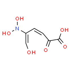 ChemSpider 2D Image | (3Z,5E)-5-(Dihydroxyamino)-6-hydroxy-2-oxo-3,5-hexadienoic acid | C6H7NO6