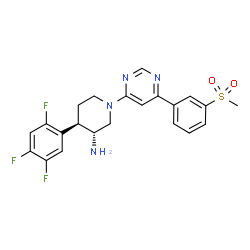 ChemSpider 2D Image | (3R,4R)-1-{6-[3-(Methylsulfonyl)phenyl]-4-pyrimidinyl}-4-(2,4,5-trifluorophenyl)-3-piperidinamine | C22H21F3N4O2S