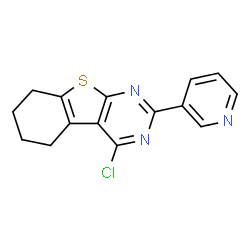 ChemSpider 2D Image | 4-chloro-2-pyridin-3-yl-5,6,7,8-tetrahydro[1]benzothieno[2,3-d]pyrimidine | C15H12ClN3S