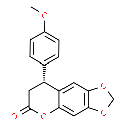 ChemSpider 2D Image | (8R)-8-(4-Methoxyphenyl)-7,8-dihydro-6H-[1,3]dioxolo[4,5-g]chromen-6-one | C17H14O5