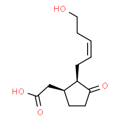 ChemSpider 2D Image | {(1S,2R)-2-[(2Z)-5-Hydroxy-2-penten-1-yl]-3-oxocyclopentyl}acetic acid | C12H18O4