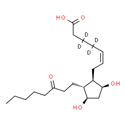 ChemSpider 2D Image | (5Z,9alpha,11alpha)-9,11-Dihydroxy-15-oxo(3,3,4,4-~2~H_4_)prost-5-en-1-oic acid | C20H30D4O5