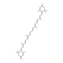 ChemSpider 2D Image | (3'S,6Z,6'Z,8E,8'E,10E,10'E,12E,12'E,14E,14'E)-3'-Hydroxy-4,4'-didehydro-beta,beta-caroten-3-one | C40H52O2