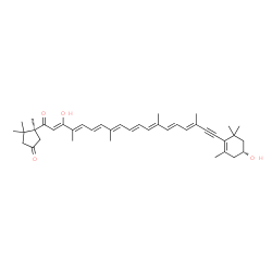 ChemSpider 2D Image | (3R,5'S)-3,8'-Dihydroxy-7,8-didehydro-beta,kappa-carotene-3',6'-dione | C40H52O4