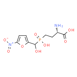 ChemSpider 2D Image | (2S)-2-Amino-4-{hydroxy[hydroxy(5-nitro-2-furyl)methyl]phosphoryl}butanoic acid | C9H13N2O8P