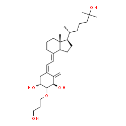 ChemSpider 2D Image | (1R,2R,3R,5Z,7E,14xi)-2-(3-Hydroxypropoxy)-9,10-secocholesta-5,7,10-triene-1,3,25-triol | C30H50O5