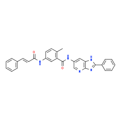 ChemSpider 2D Image | 2-Methyl-N-(2-phenyl-1H-imidazo[4,5-b]pyridin-6-yl)-5-{[(2E)-3-phenyl-2-propenoyl]amino}benzamide | C29H23N5O2