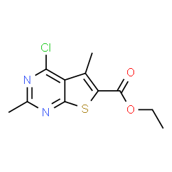 ChemSpider 2D Image | Ethyl 4-chloro-2,5-dimethylthieno[2,3-d]pyrimidine-6-carboxylate | C11H11ClN2O2S