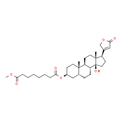ChemSpider 2D Image | (3beta,5beta)-14-Hydroxy-3-[(8-methoxy-8-oxooctanoyl)oxy]card-20(22)-enolide | C32H48O7