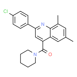 ChemSpider 2D Image | [2-(4-Chlorophenyl)-6,8-dimethyl-4-quinolinyl](1-piperidinyl)methanone | C23H23ClN2O