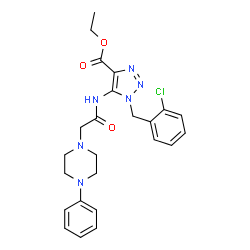 ChemSpider 2D Image | Ethyl 1-(2-chlorobenzyl)-5-{[(4-phenyl-1-piperazinyl)acetyl]amino}-1H-1,2,3-triazole-4-carboxylate | C24H27ClN6O3