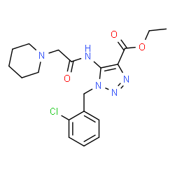 ChemSpider 2D Image | Ethyl 1-(2-chlorobenzyl)-5-[(1-piperidinylacetyl)amino]-1H-1,2,3-triazole-4-carboxylate | C19H24ClN5O3