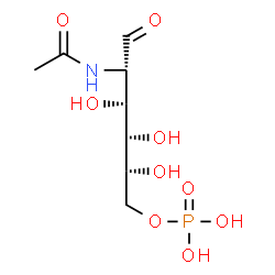 ChemSpider 2D Image | 2-Acetamido-2-deoxy-6-O-phosphono-D-mannose | C8H16NO9P