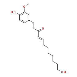 ChemSpider 2D Image | (4E)-12-Hydroxy-1-(4-hydroxy-3-methoxyphenyl)-4-dodecen-3-one | C19H28O4