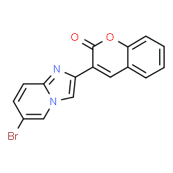 ChemSpider 2D Image | 3-(6-Bromoimidazo[1,2-a]pyridin-2-yl)-2H-chromen-2-one | C16H9BrN2O2