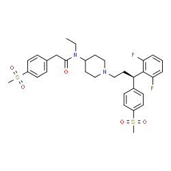 ChemSpider 2D Image | N-(1-{(3R)-3-(2,6-Difluorophenyl)-3-[4-(methylsulfonyl)phenyl]propyl}-4-piperidinyl)-N-ethyl-2-[4-(methylsulfonyl)phenyl]acetamide | C32H38F2N2O5S2