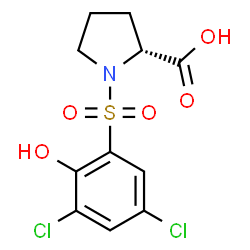 ChemSpider 2D Image | 1-[(3,5-Dichloro-2-hydroxyphenyl)sulfonyl]-D-proline | C11H11Cl2NO5S