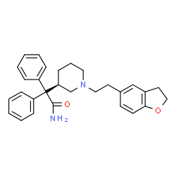 ChemSpider 2D Image | 2-{(3R)-1-[2-(2,3-Dihydro-1-benzofuran-5-yl)ethyl]-3-piperidinyl}-2,2-diphenylacetamide | C29H32N2O2