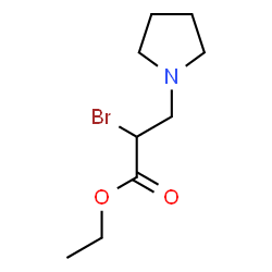 ChemSpider 2D Image | Ethyl 2-bromo-3-(1-pyrrolidinyl)propanoate | C9H16BrNO2