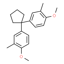 ChemSpider 2D Image | 1,1'-(1,1-Cyclopentanediyl)bis(4-methoxy-3-methylbenzene) | C21H26O2