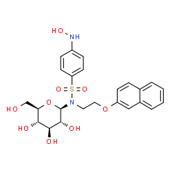 ChemSpider 2D Image | N-{[4-(Hydroxyamino)phenyl]sulfonyl}-N-[2-(2-naphthyloxy)ethyl]-beta-D-glucopyranosylamine | C24H28N2O9S
