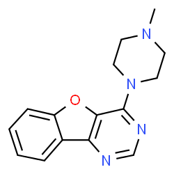 ChemSpider 2D Image | 4-(4-Methyl-1-piperazinyl)[1]benzofuro[3,2-d]pyrimidine | C15H16N4O