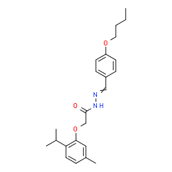 ChemSpider 2D Image | N'-(4-Butoxybenzylidene)-2-(2-isopropyl-5-methylphenoxy)acetohydrazide | C23H30N2O3
