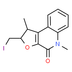 ChemSpider 2D Image | 2-(Iodomethyl)-1,5-dimethyl-1,2-dihydrofuro[2,3-c]quinolin-4(5H)-one | C14H14INO2