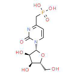 ChemSpider 2D Image | 4-(Phosphonomethyl)-1-(beta-D-ribofuranosyl)-2(1H)-pyrimidinone | C10H15N2O8P