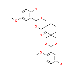 ChemSpider 2D Image | 3,11-Bis(2,5-dimethoxyphenyl)-2,4,10,12-tetraoxadispiro[5.1.5.3]hexadecan-7-one | C28H34O9