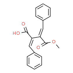 ChemSpider 2D Image | (2E,3E)-2-Benzylidene-3-(methoxycarbonyl)-4-phenyl-3-butenoic acid | C19H16O4